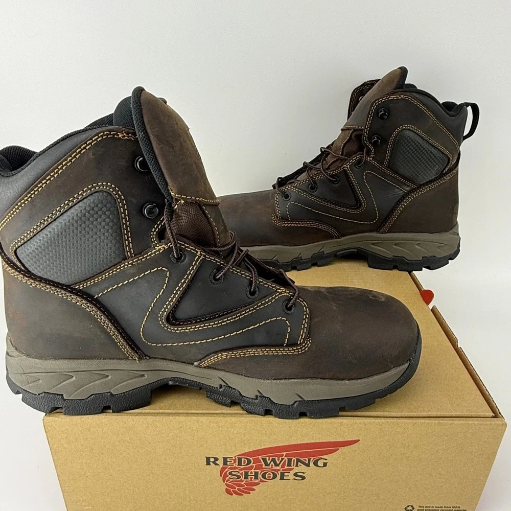 Red Wing 2205 Brown Leather Safety Toe Work Boots Mens 13 D EH Rated NIB